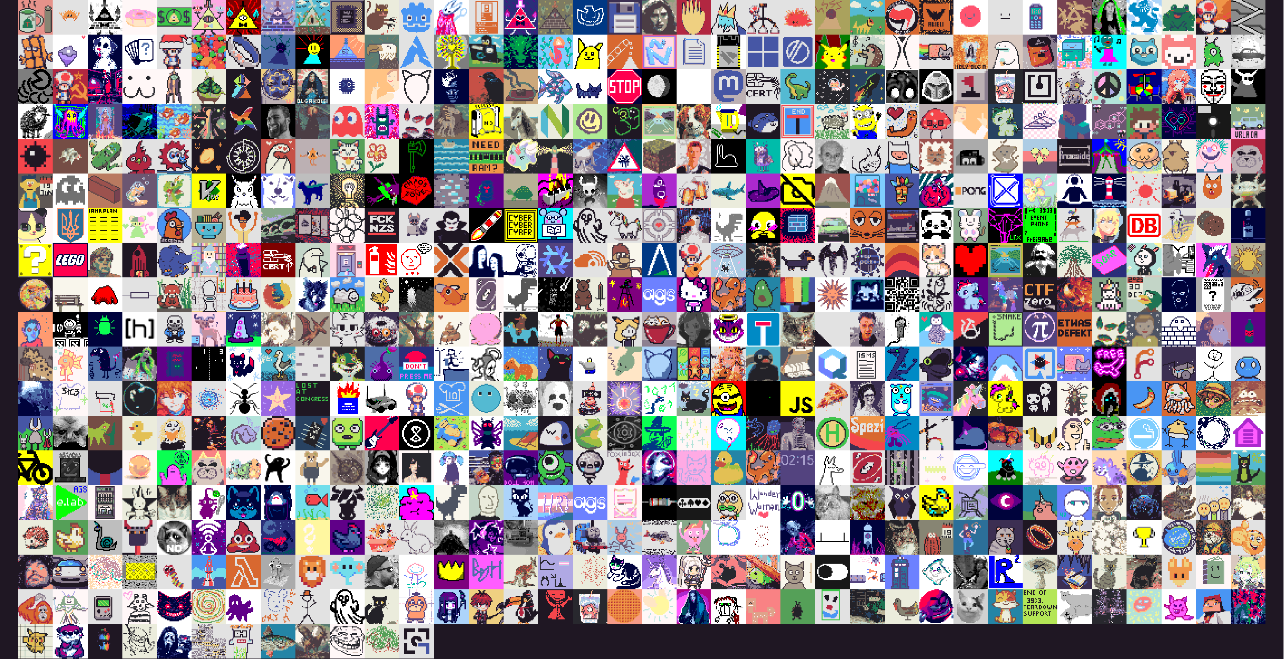 A collage of all creature designs